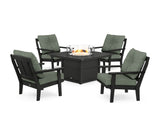 Mission 5-Piece Deep Seating Set with Fire Pit Table