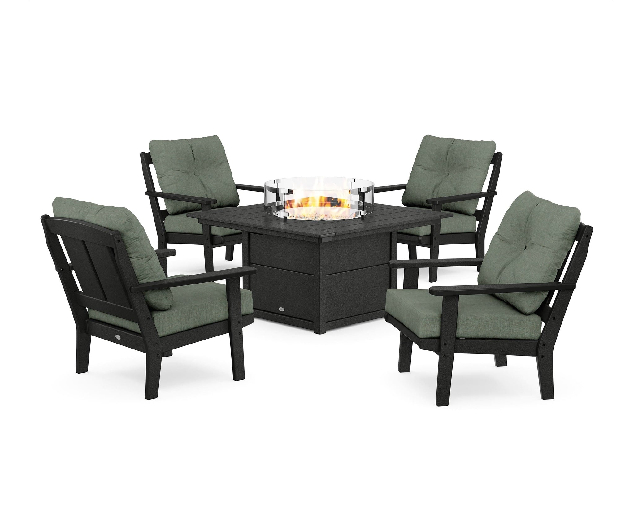 Mission 5-Piece Deep Seating Set with Fire Pit Table