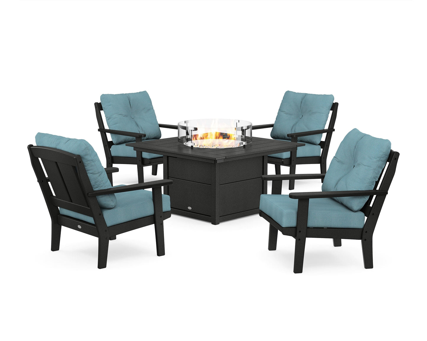 Mission 5-Piece Deep Seating Set with Fire Pit Table