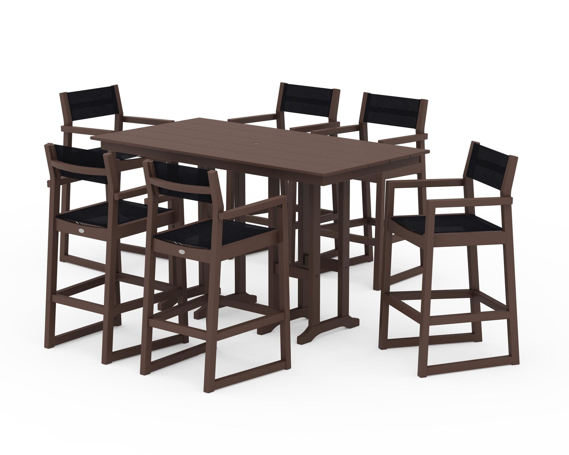 EDGE Sling Arm Chair 7-Piece Farmhouse Bar Set