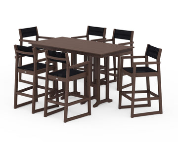 EDGE Sling Arm Chair 7-Piece Farmhouse Bar Set