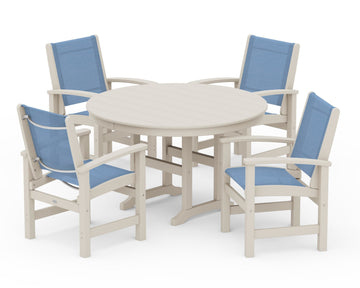 Coastal 5-Piece Round Farmhouse Dining Set