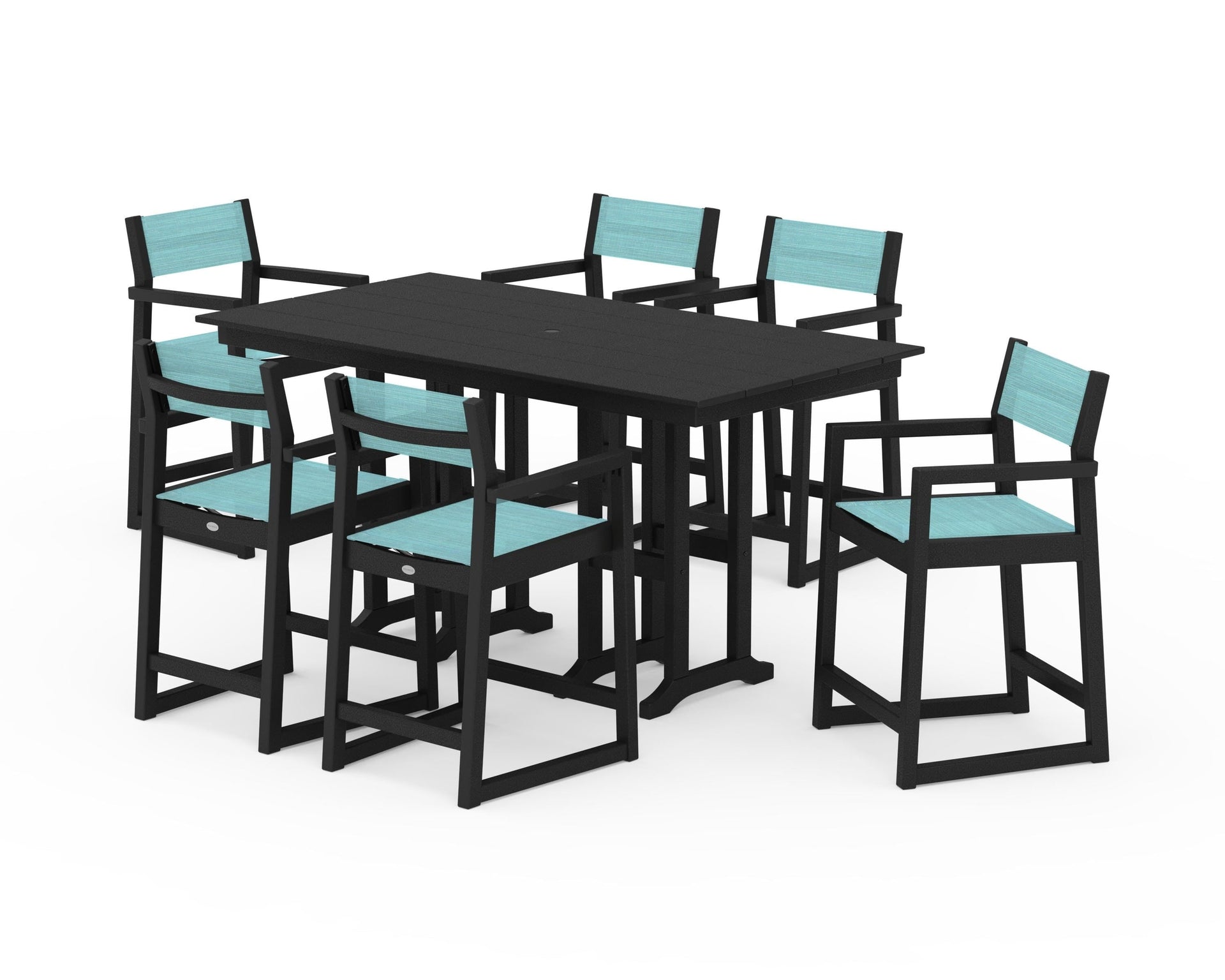 EDGE Sling Arm Chair 7-Piece Farmhouse Counter Set