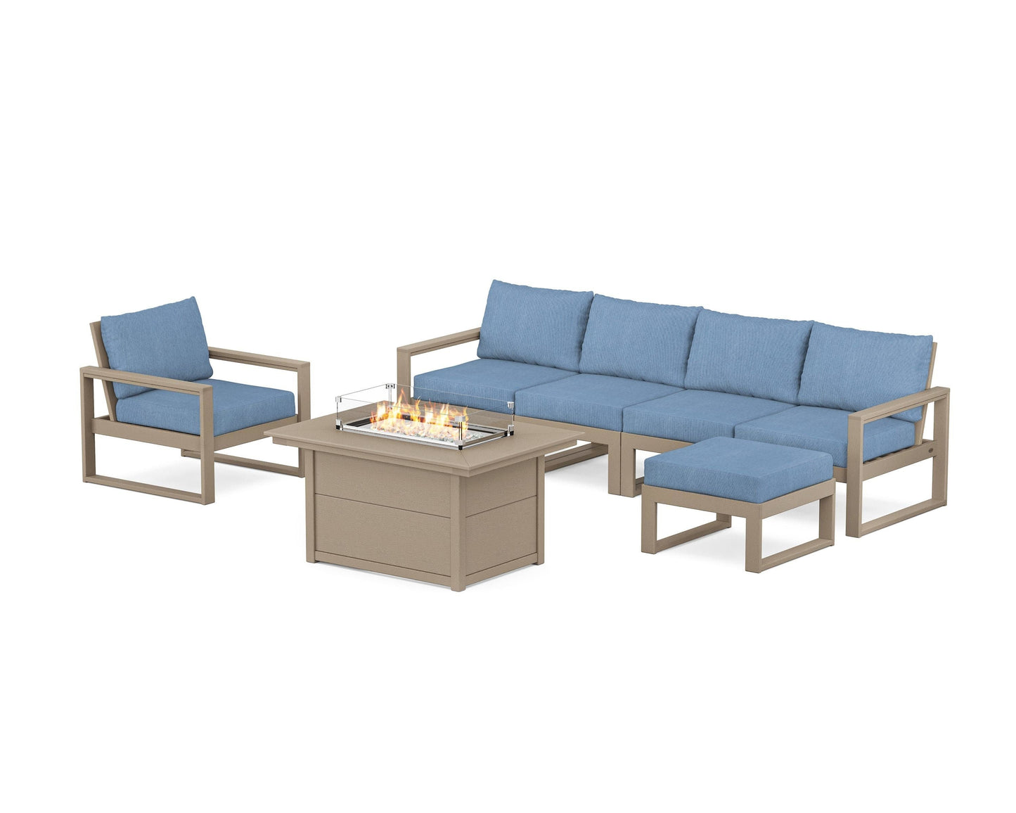 EDGE Sectional Lounge and Fire Pit Set