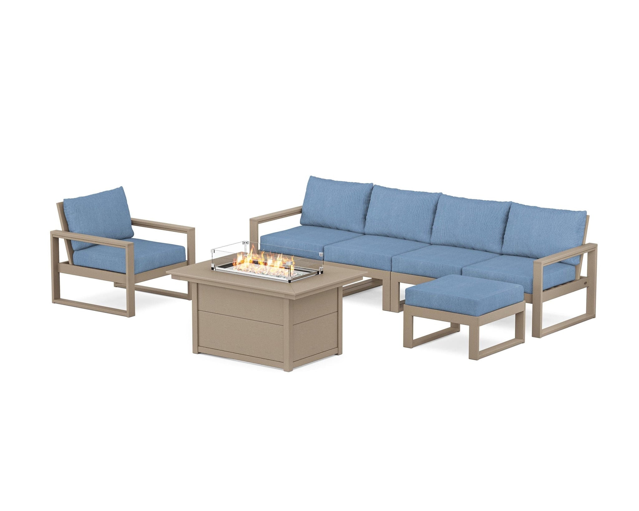 EDGE Sectional Lounge and Fire Pit Set