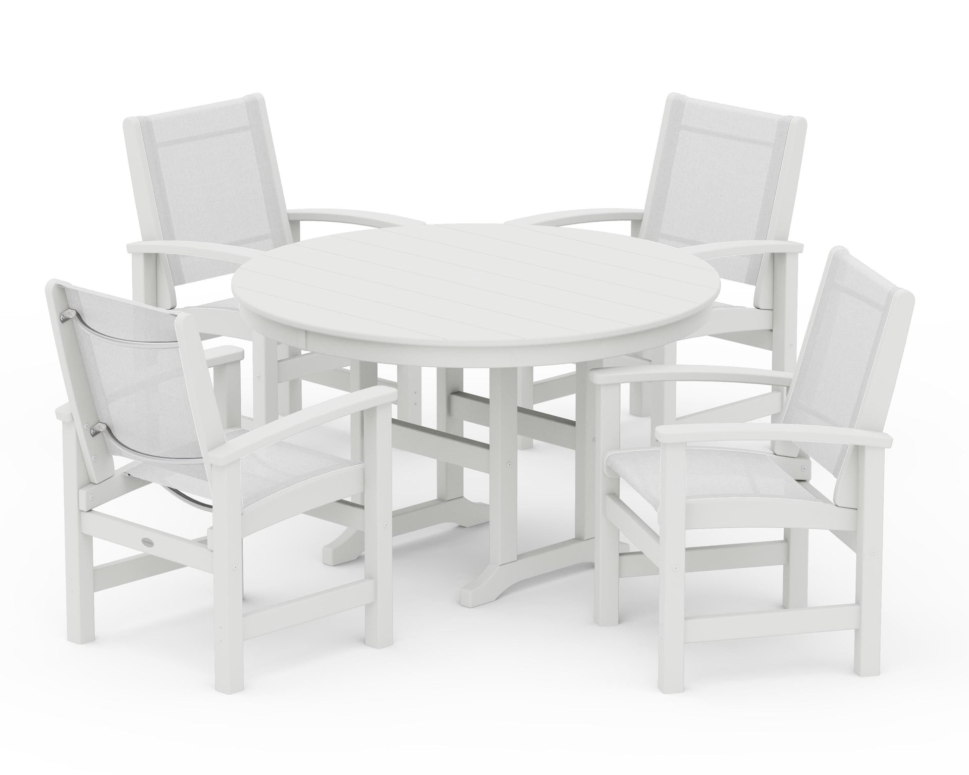 Coastal 5-Piece Round Farmhouse Dining Set