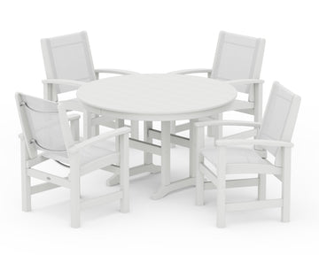 Coastal 5-Piece Round Farmhouse Dining Set