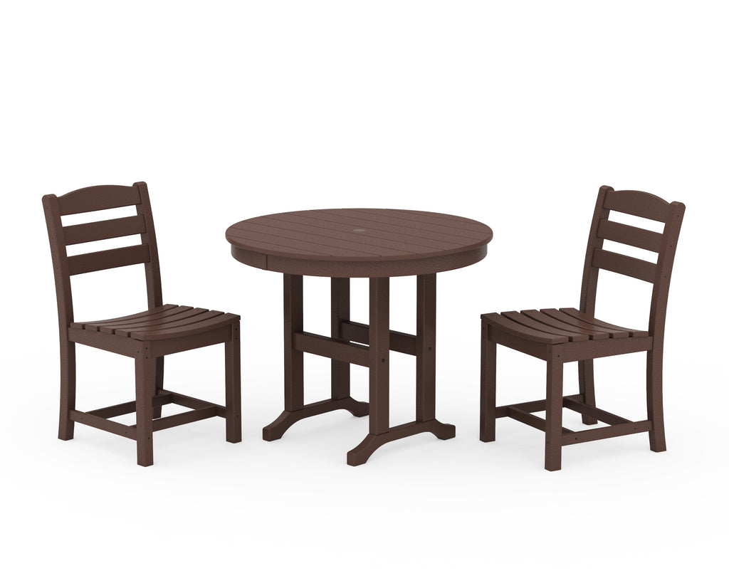 La Casa Café Side Chair 3-Piece Round Dining Set