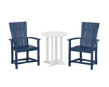 Quattro 3-Piece Round Farmhouse Bistro Dining Set