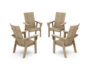 Modern 4-Piece Curveback Upright Adirondack Conversation Set