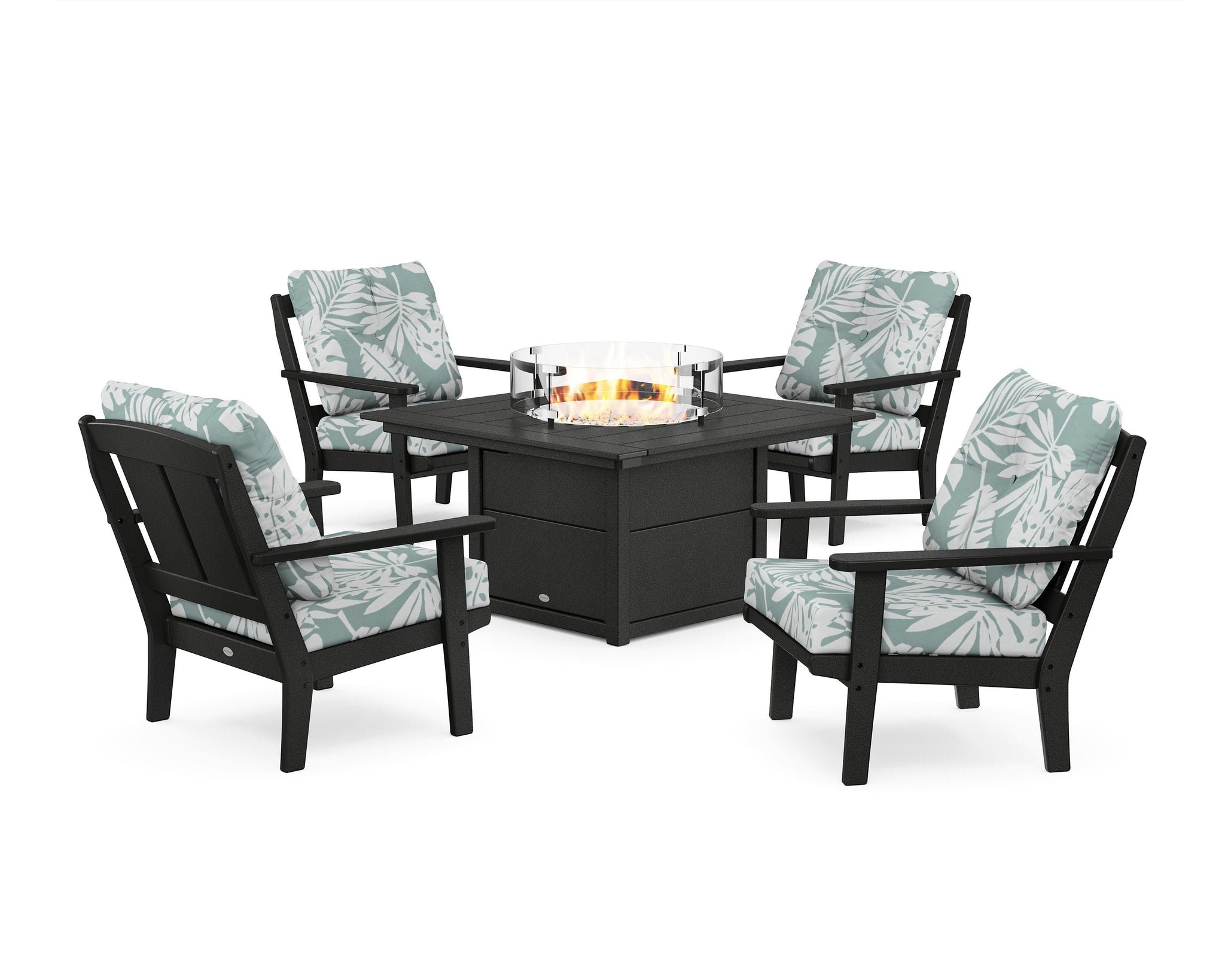 Mission 5-Piece Deep Seating Set with Fire Pit Table