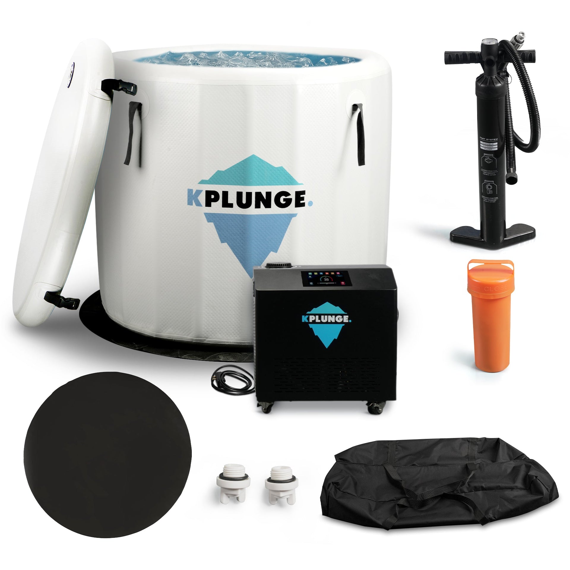 K-Plunge Arctic Fox Inflatable Cold Plunge Hot Tub 1-Person with Lid and Pump New