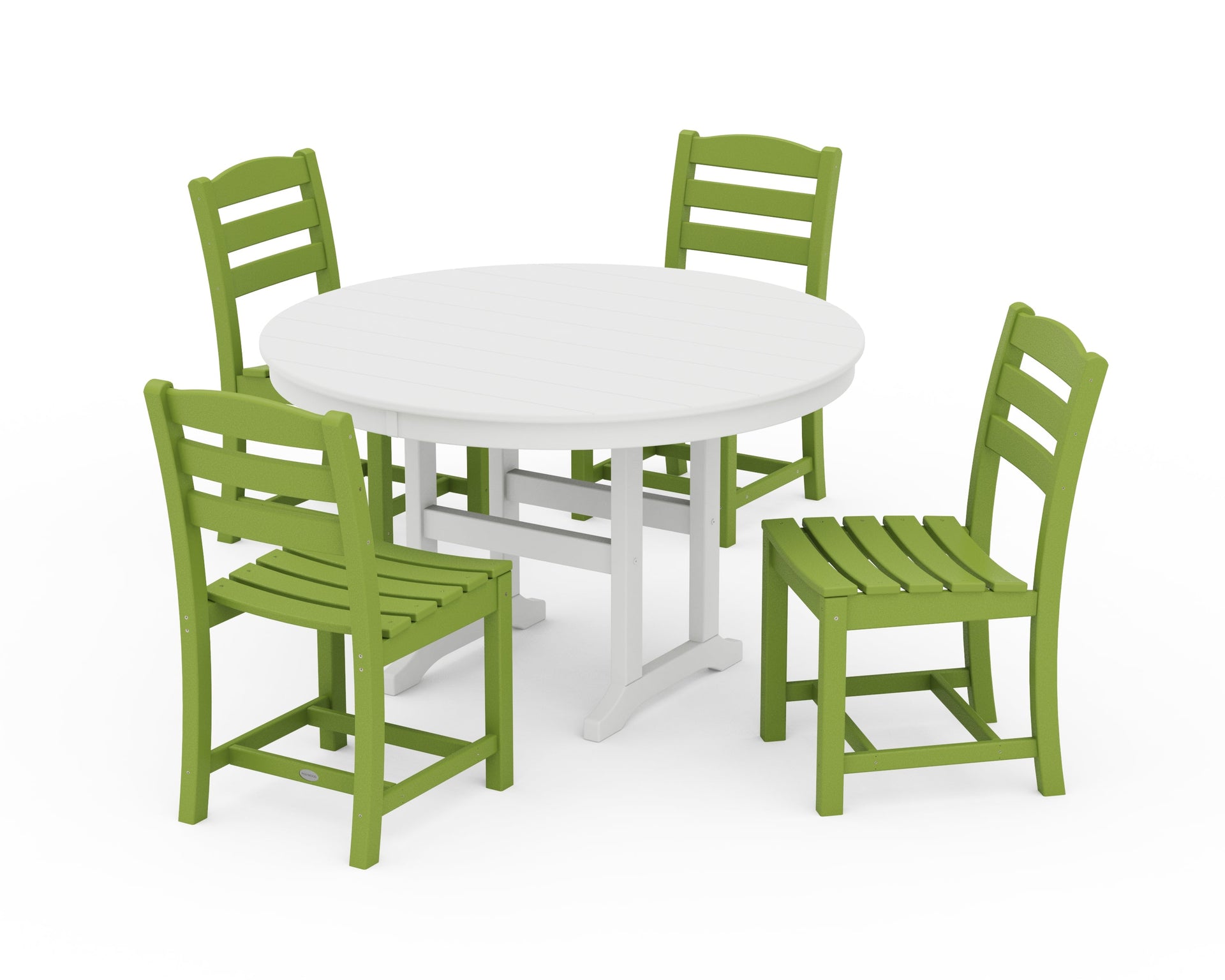 La Casa Café Side Chair 5-Piece Round Farmhouse Dining Set