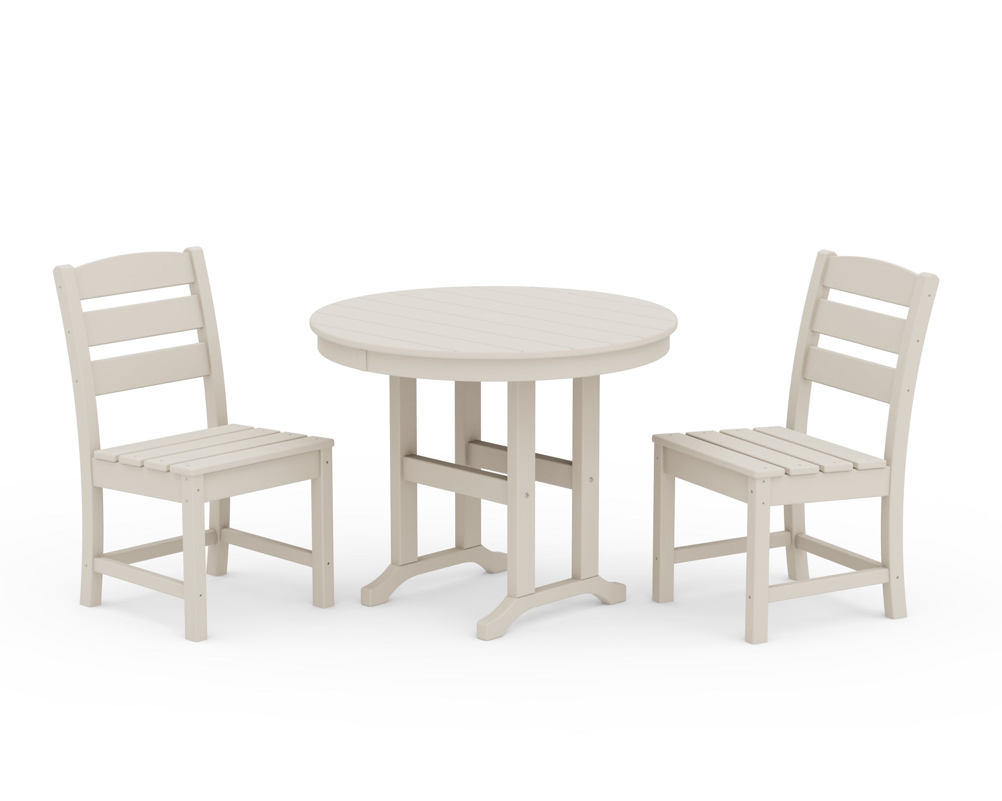 Lakeside Side Chair 3-Piece Round Dining Set