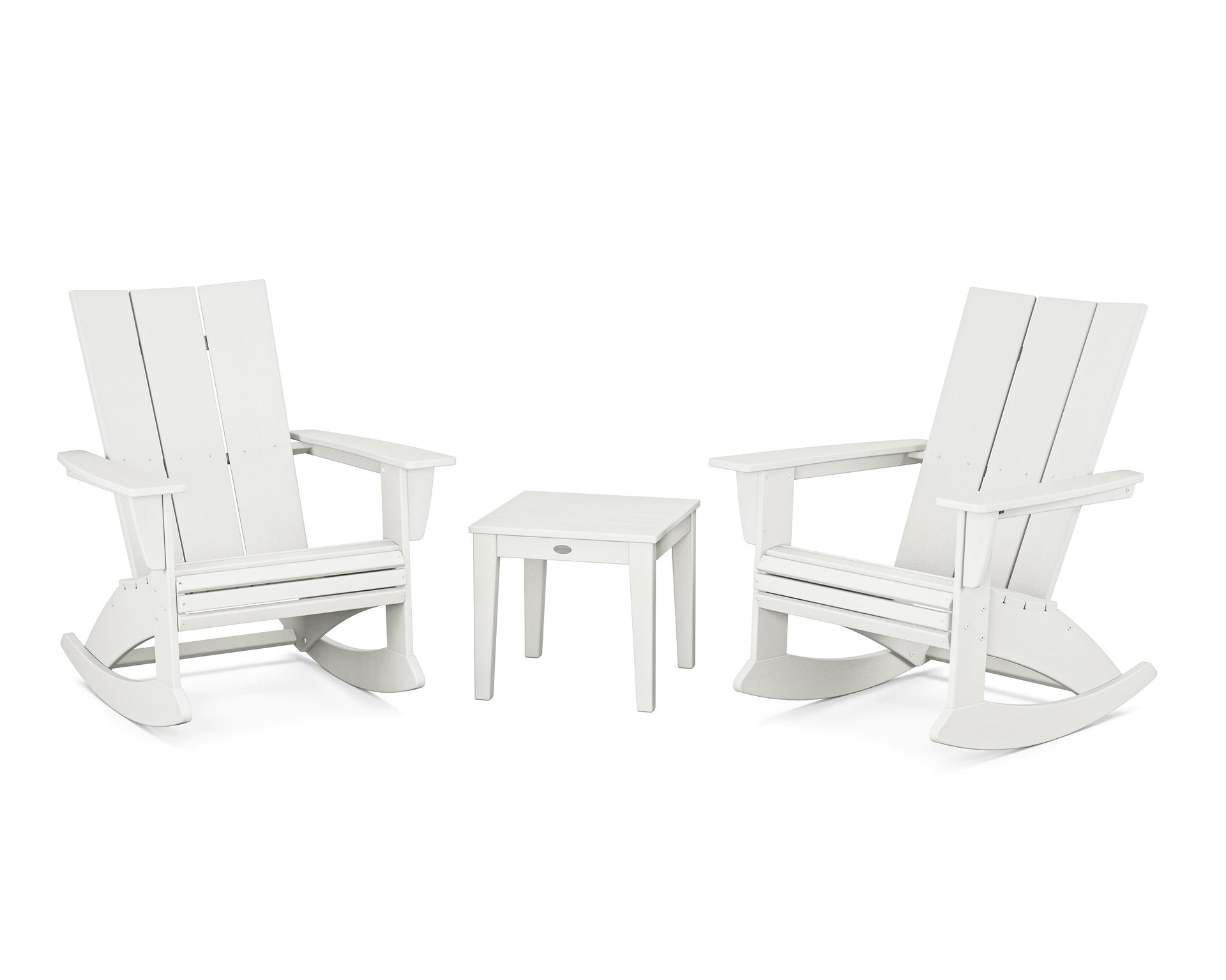 Modern Curveback 3-Piece Adirondack Rocking Chair Set
