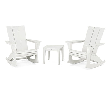 Modern Curveback 3-Piece Adirondack Rocking Chair Set