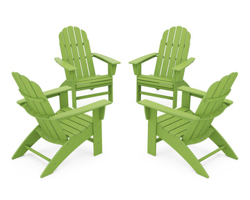 4-Piece Vineyard Curveback Adirondack Chair Conversation Set