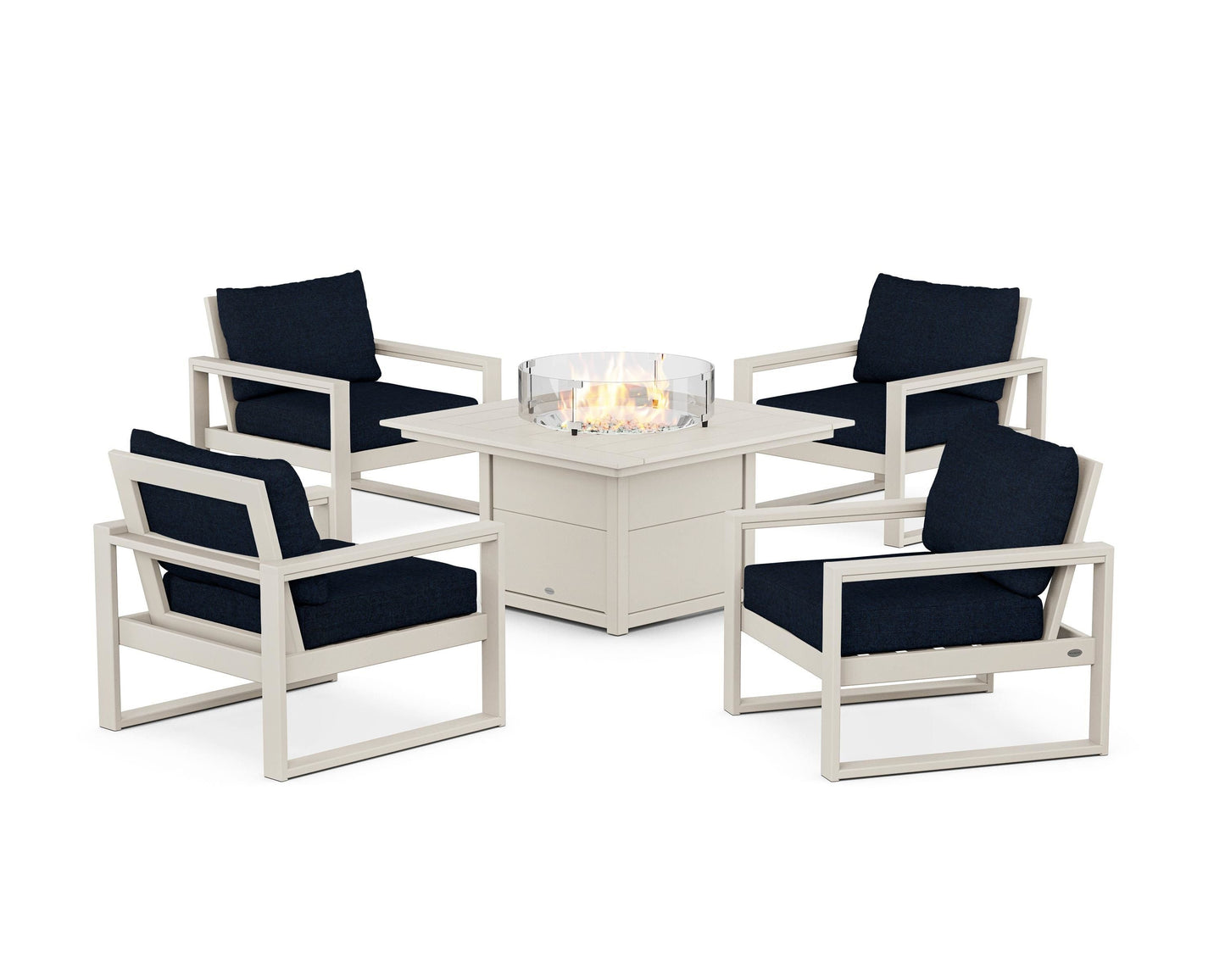 EDGE Sectional 5-Piece Deep Seating Set with Fire Pit Table