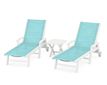 Coastal 3-Piece Wheeled Chaise Set