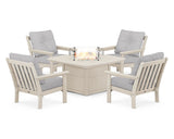 Vineyard 5-Piece Conversation Set with Fire Pit Table