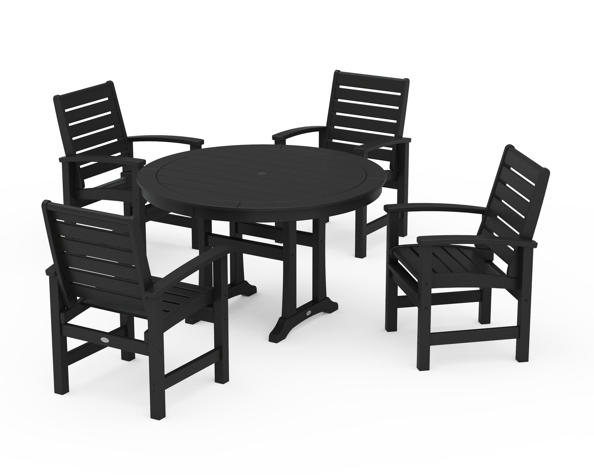 Signature 5-Piece Round Dining Set with Trestle Legs
