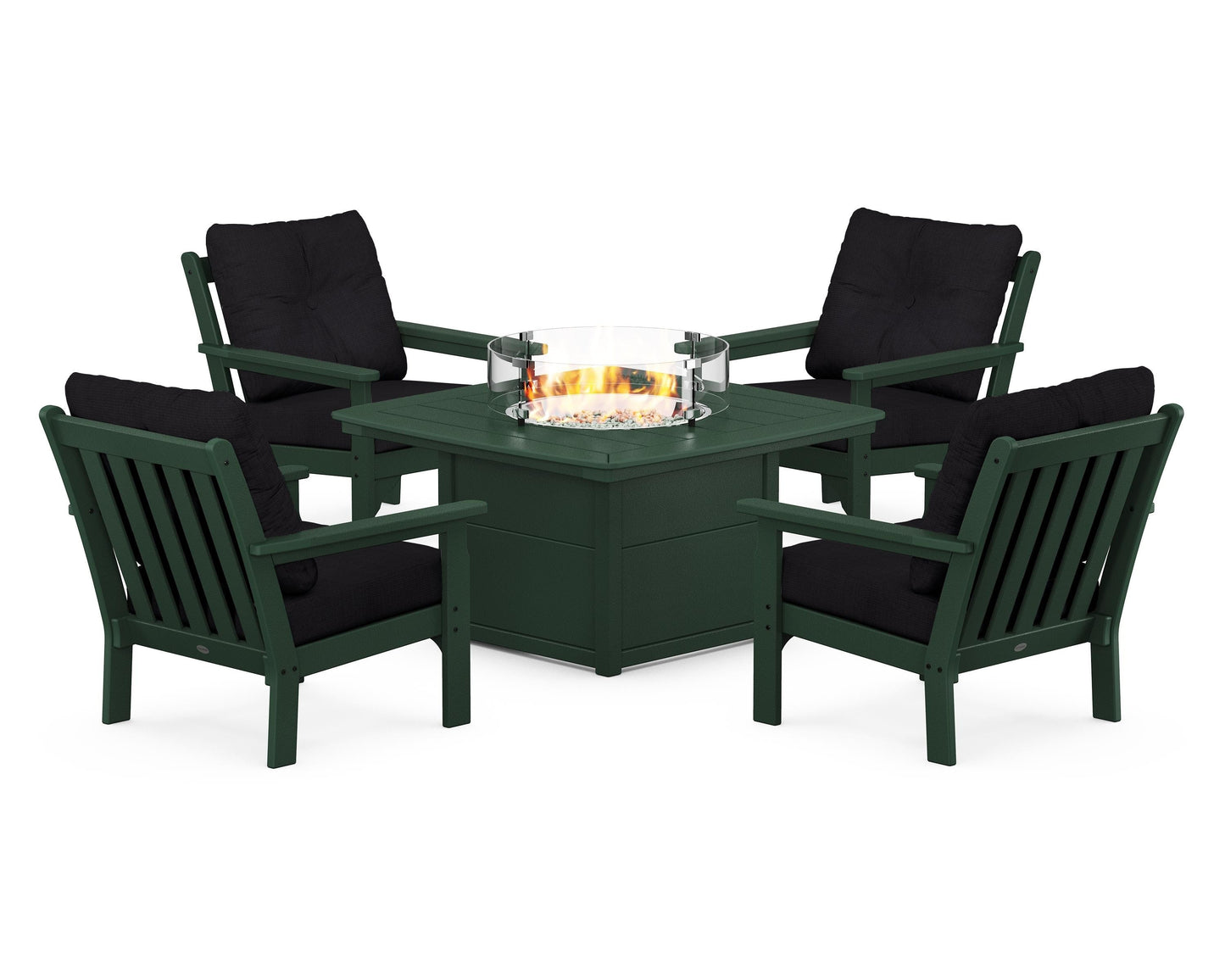Vineyard 5-Piece Conversation Set with Fire Pit Table