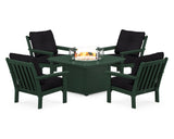 Vineyard 5-Piece Conversation Set with Fire Pit Table