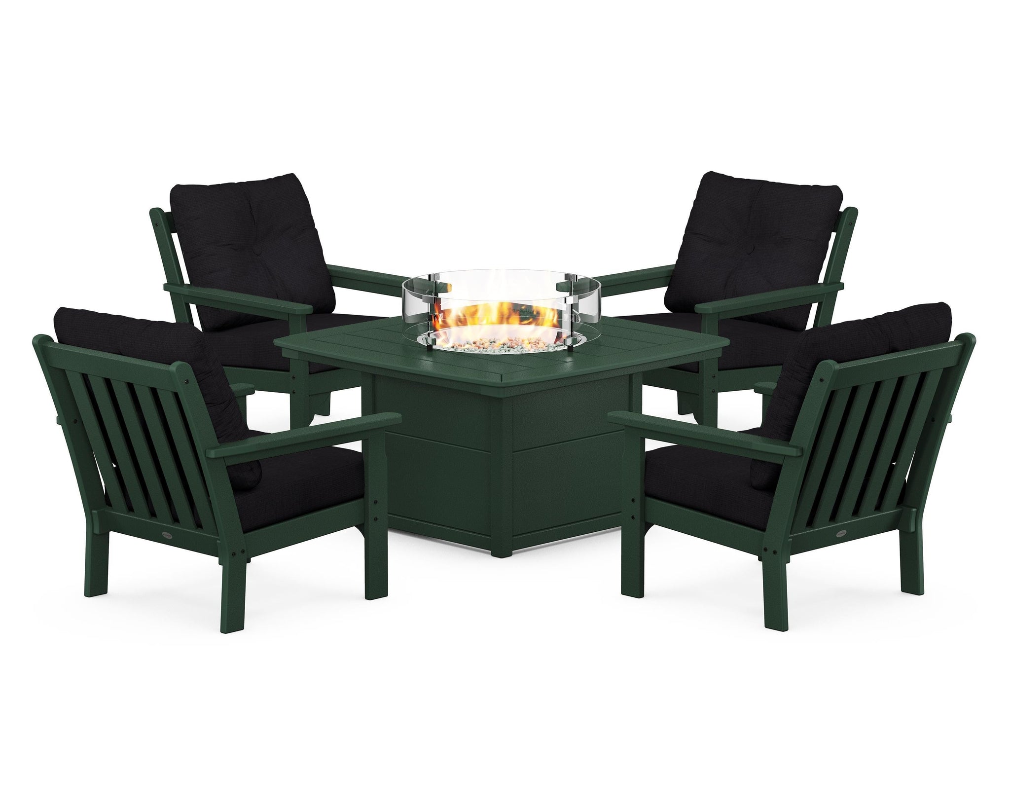 Vineyard 5-Piece Conversation Set with Fire Pit Table