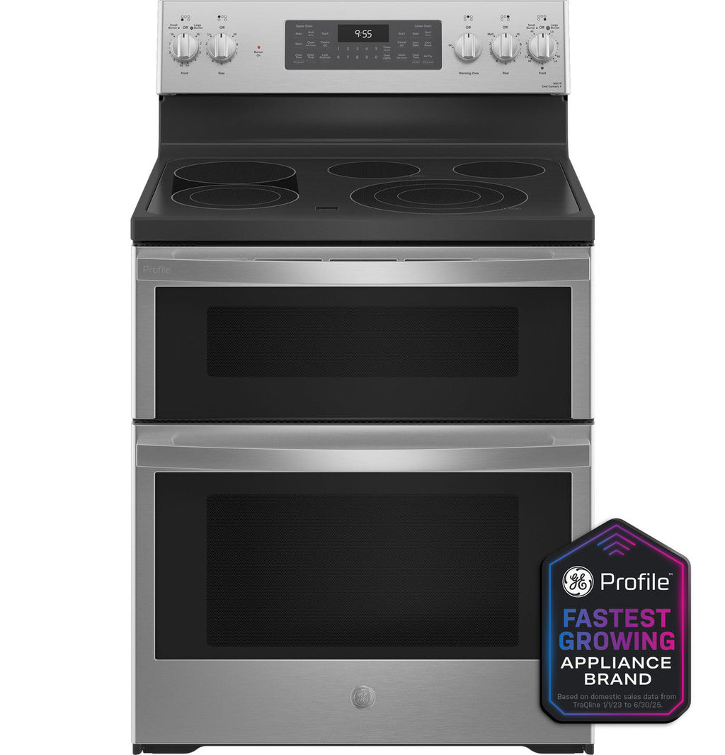 GE Profile™ 30" Smart Free-Standing Electric Double Oven Convection Range with No Preheat Air Fry
