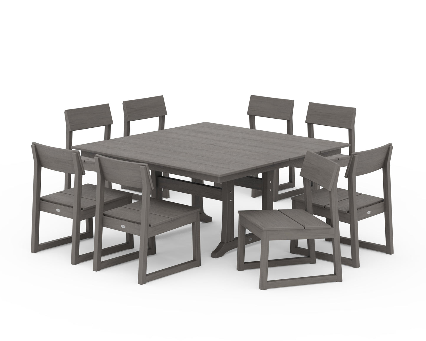 EDGE 9-Piece Farmhouse Trestle Dining Set
