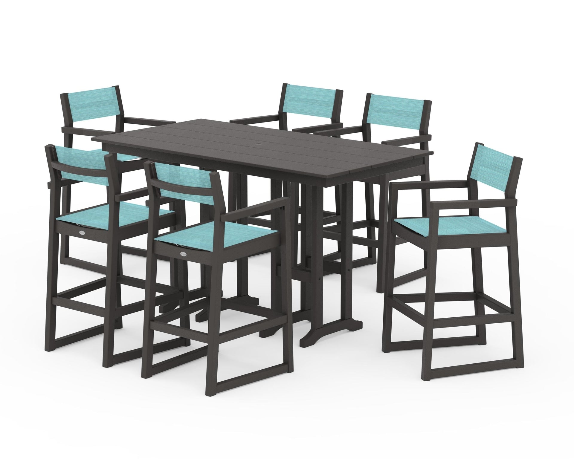 EDGE Sling Arm Chair 7-Piece Farmhouse Bar Set