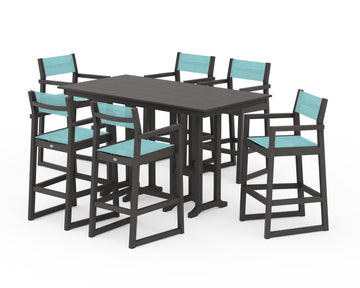 EDGE Sling Arm Chair 7-Piece Farmhouse Bar Set