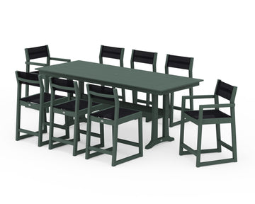 EDGE Sling 9-Piece Farmhouse Counter Set with Trestle Legs