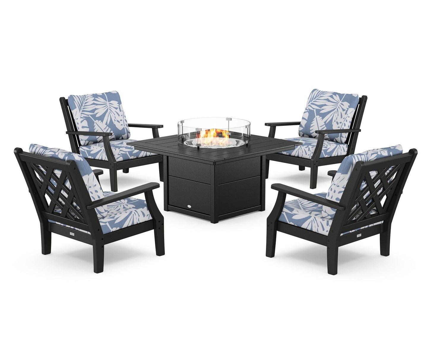 Wovendale 5-Piece Deep Seating Set with Fire Pit Table