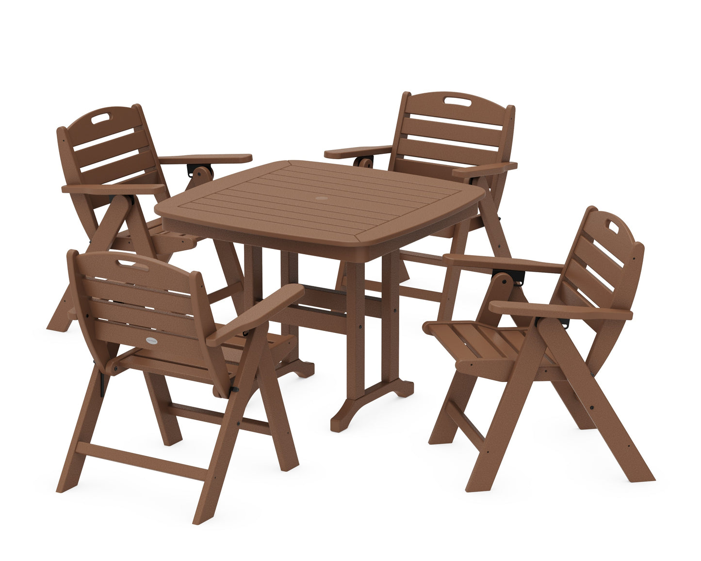 Nautical Folding Lowback Chair 5-Piece Dining Set