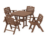 Nautical Folding Lowback Chair 5-Piece Dining Set
