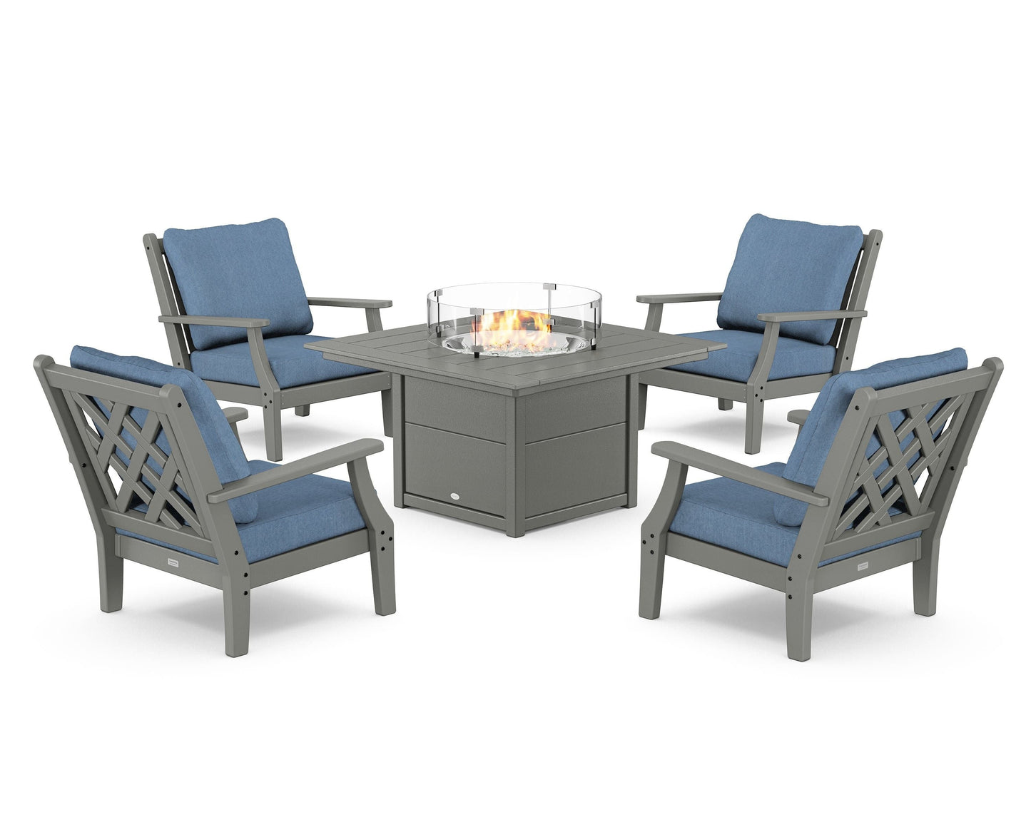Wovendale 5-Piece Deep Seating Set with Fire Pit Table