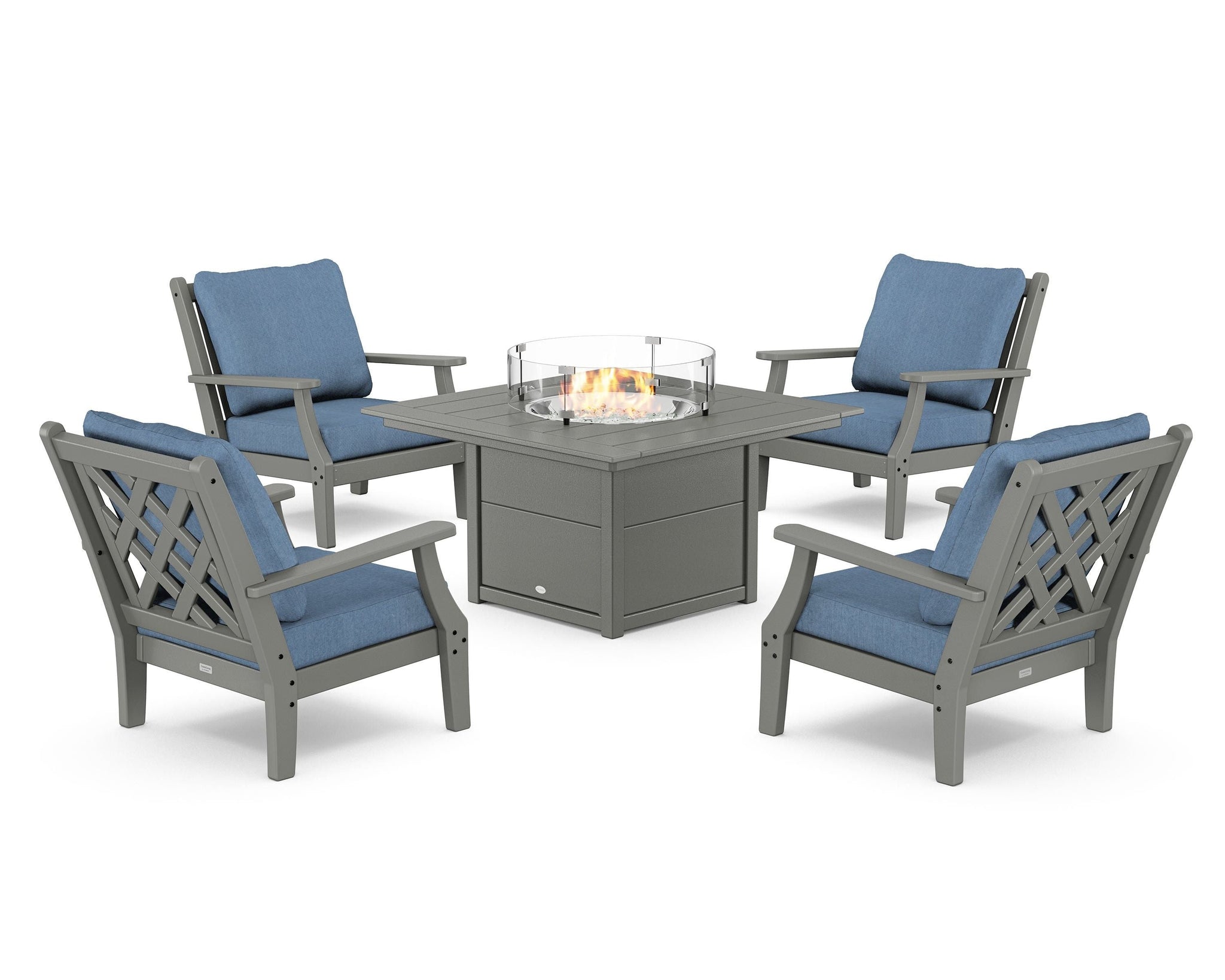 Wovendale 5-Piece Deep Seating Set with Fire Pit Table
