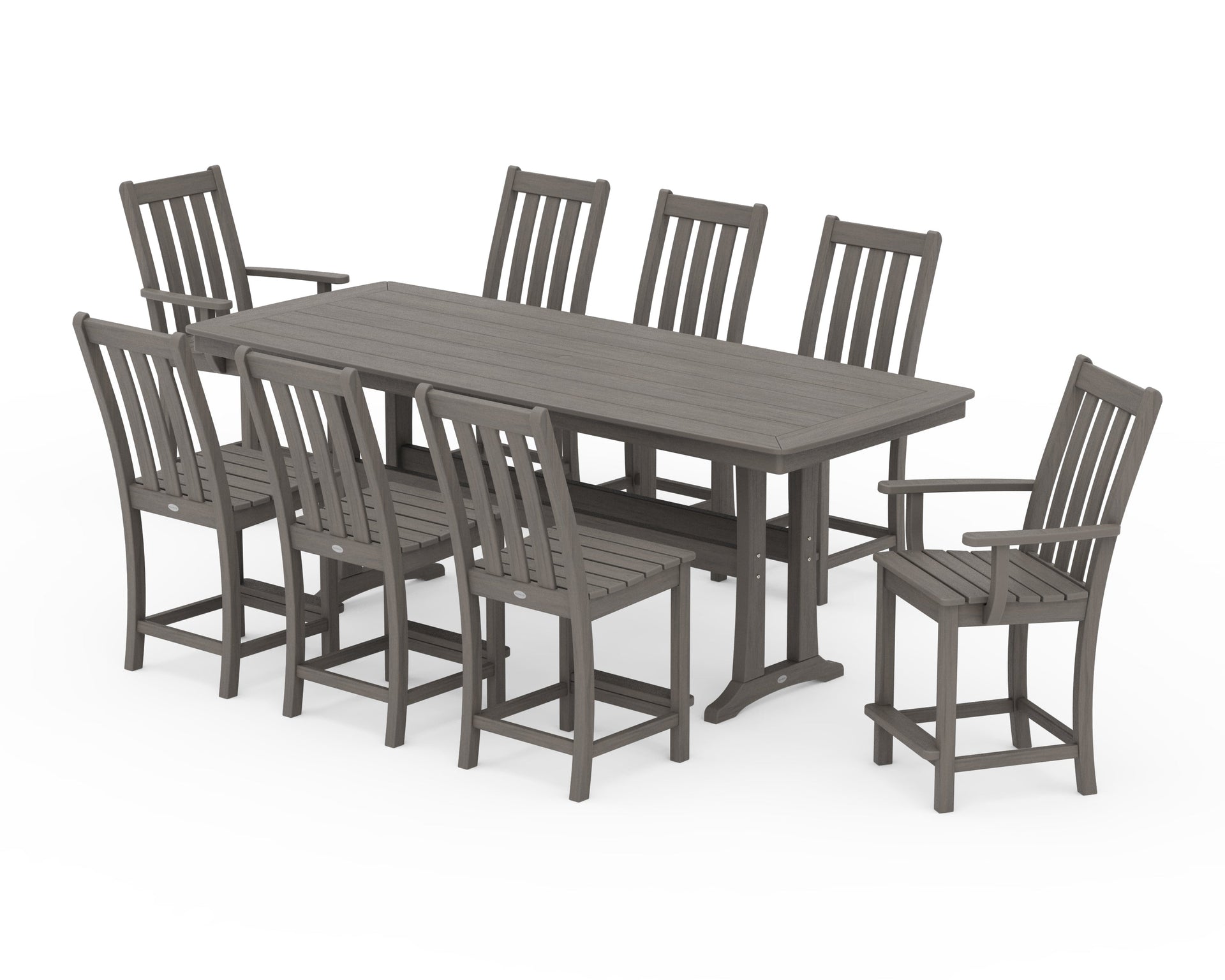 Vineyard 9-Piece Counter Set with Trestle Legs
