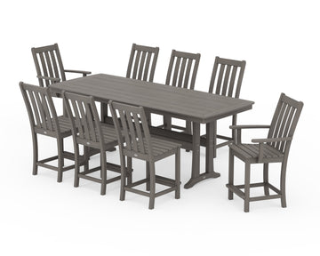 Vineyard 9-Piece Counter Set with Trestle Legs