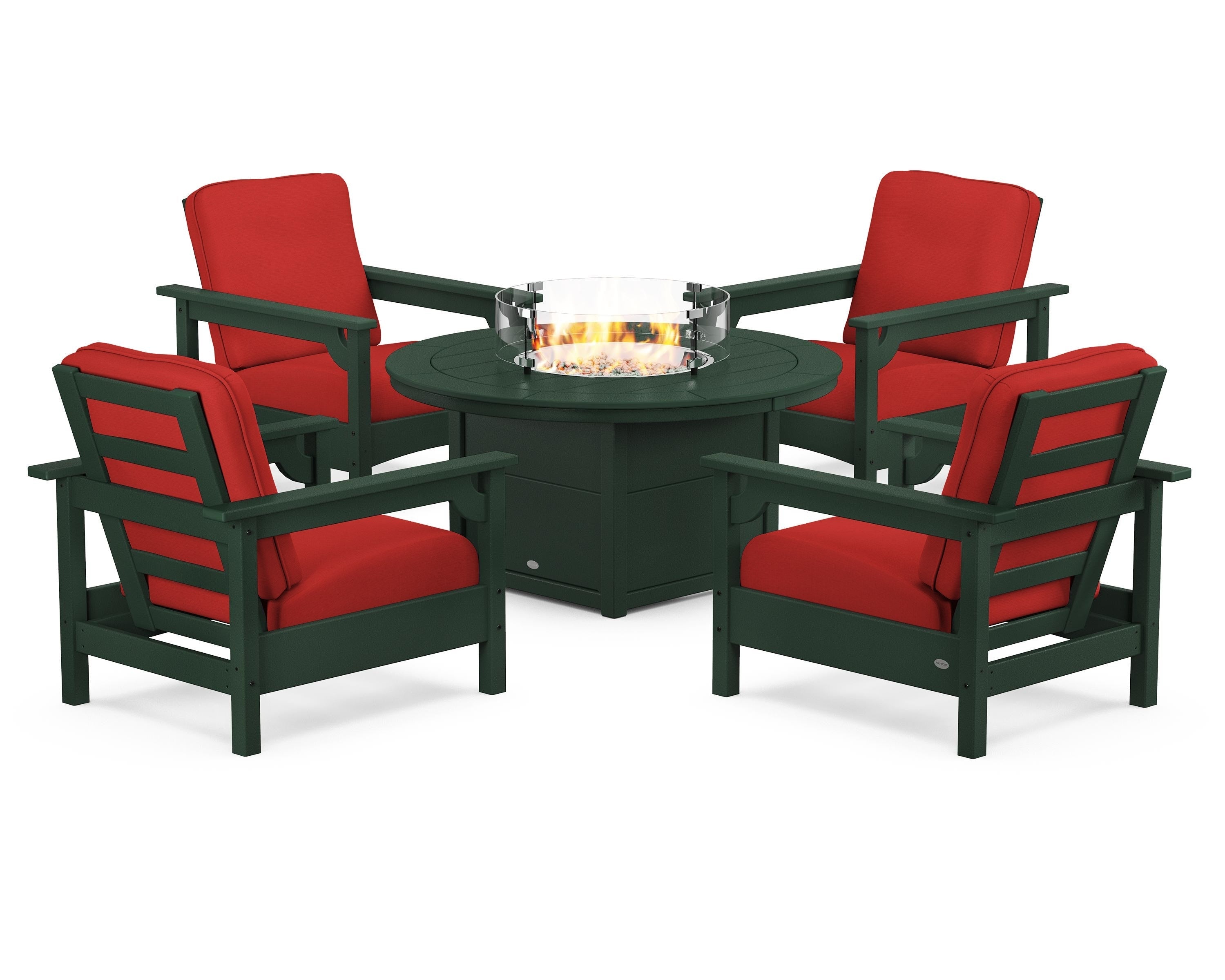 Club 5-Piece Conversation Set with Fire Pit Table