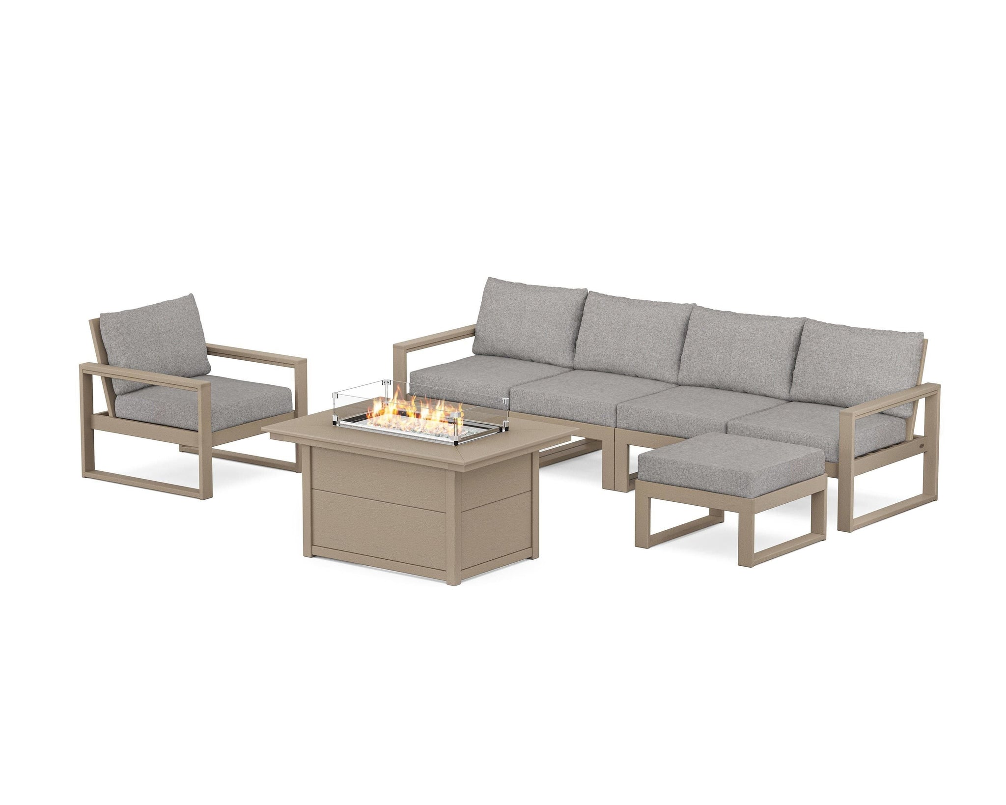 EDGE Sectional Lounge and Fire Pit Set