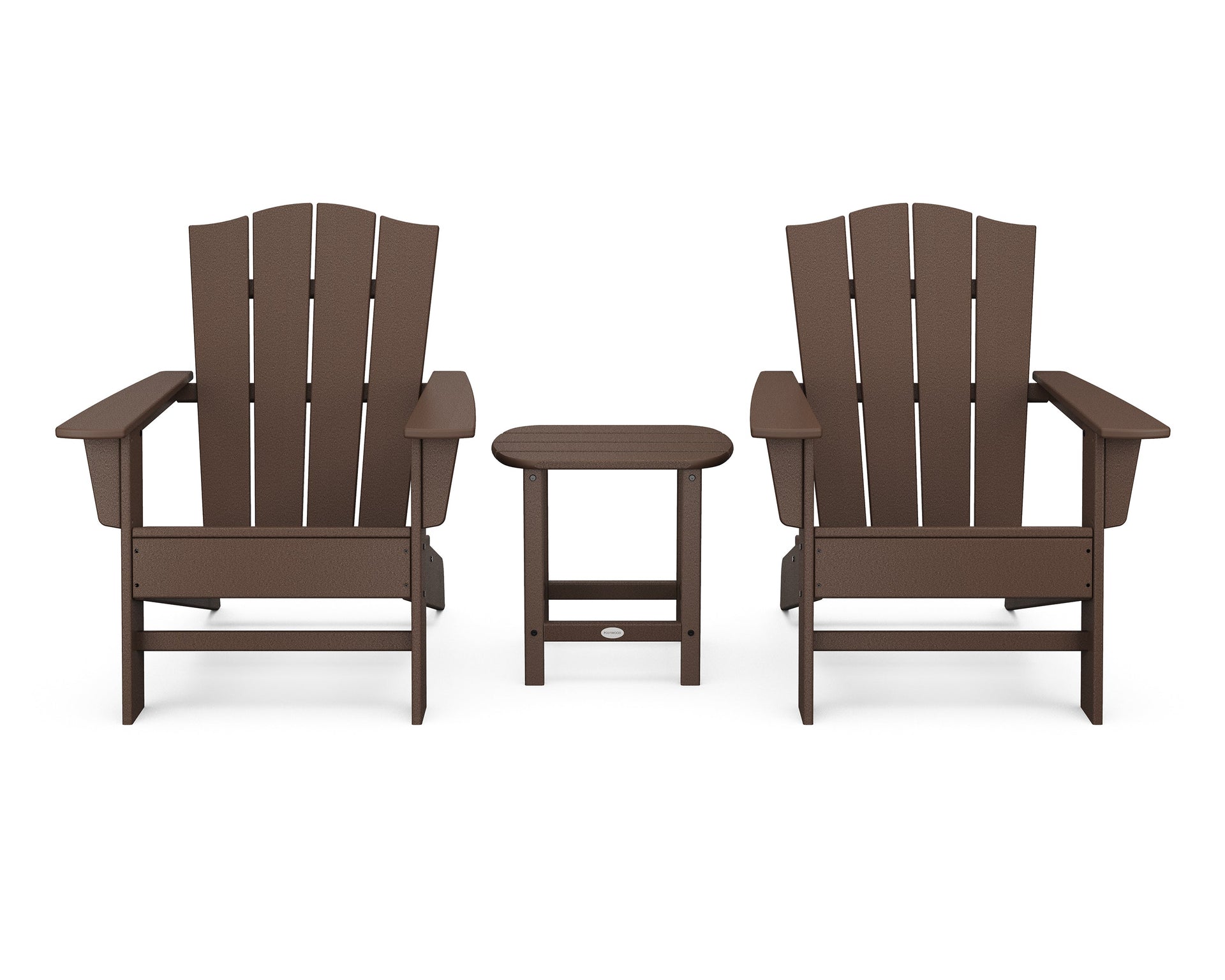 Wave 3-Piece Adirondack Chair Set with The Crest Chairs