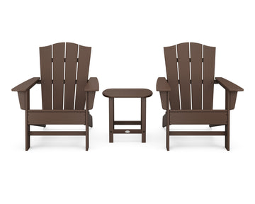 Wave 3-Piece Adirondack Chair Set with The Crest Chairs