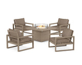 EDGE Sectional 5-Piece Deep Seating Set with Fire Pit Table