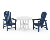 South Beach 3-Piece Round Farmhouse Dining Set