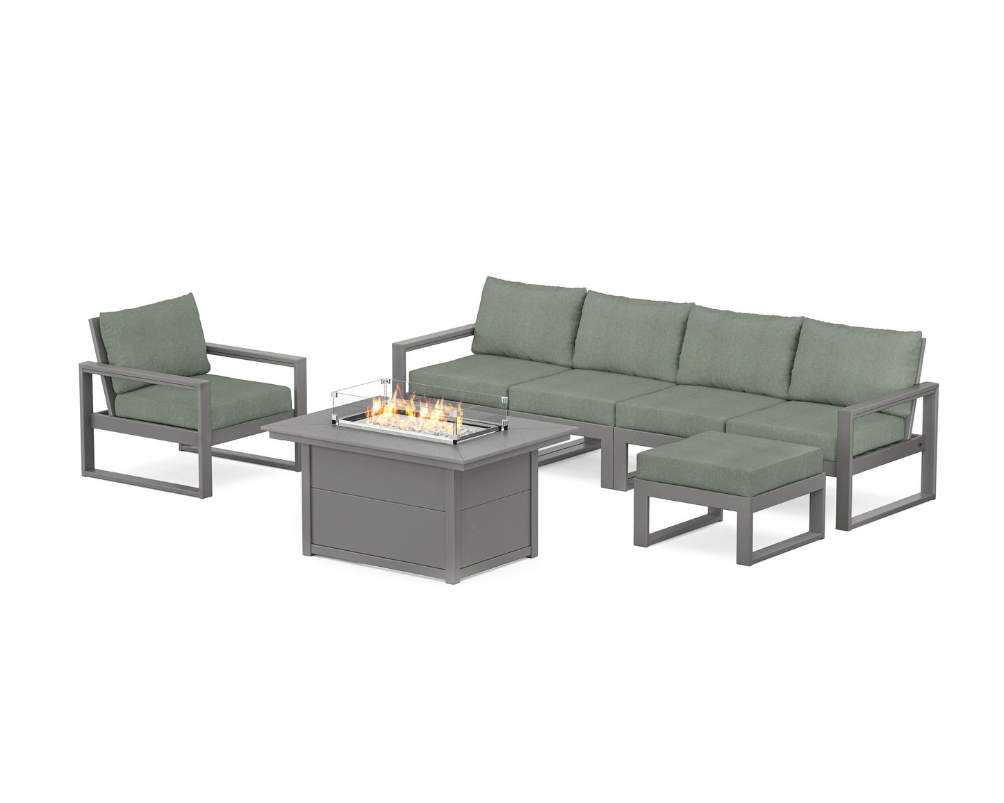 EDGE Sectional Lounge and Fire Pit Set