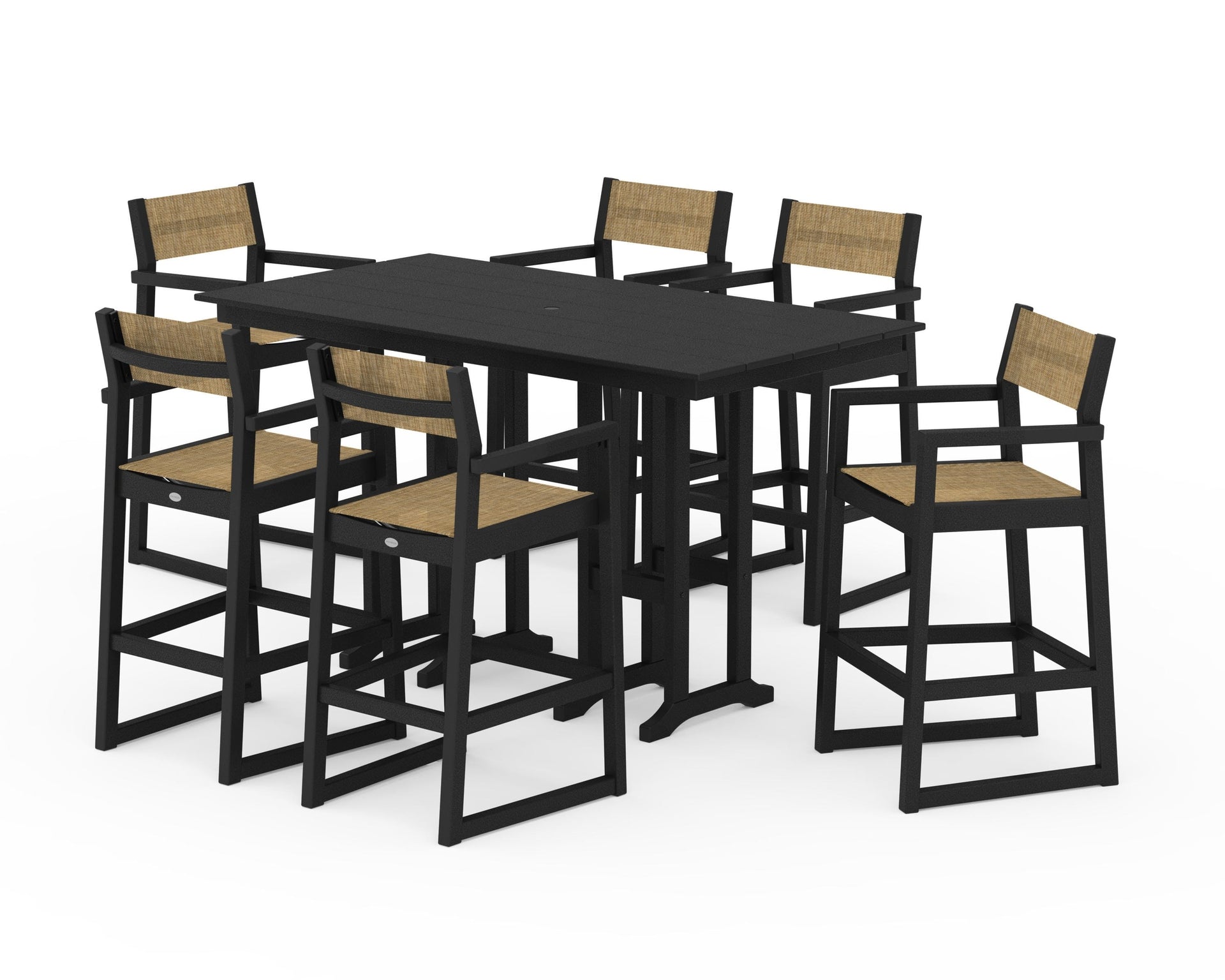 EDGE Sling Arm Chair 7-Piece Farmhouse Bar Set