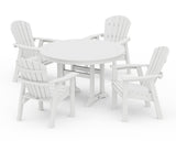 Seashell 5-Piece Round Dining Set with Trestle Legs