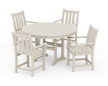 Traditional Garden 5-Piece Round Farmhouse Dining Set